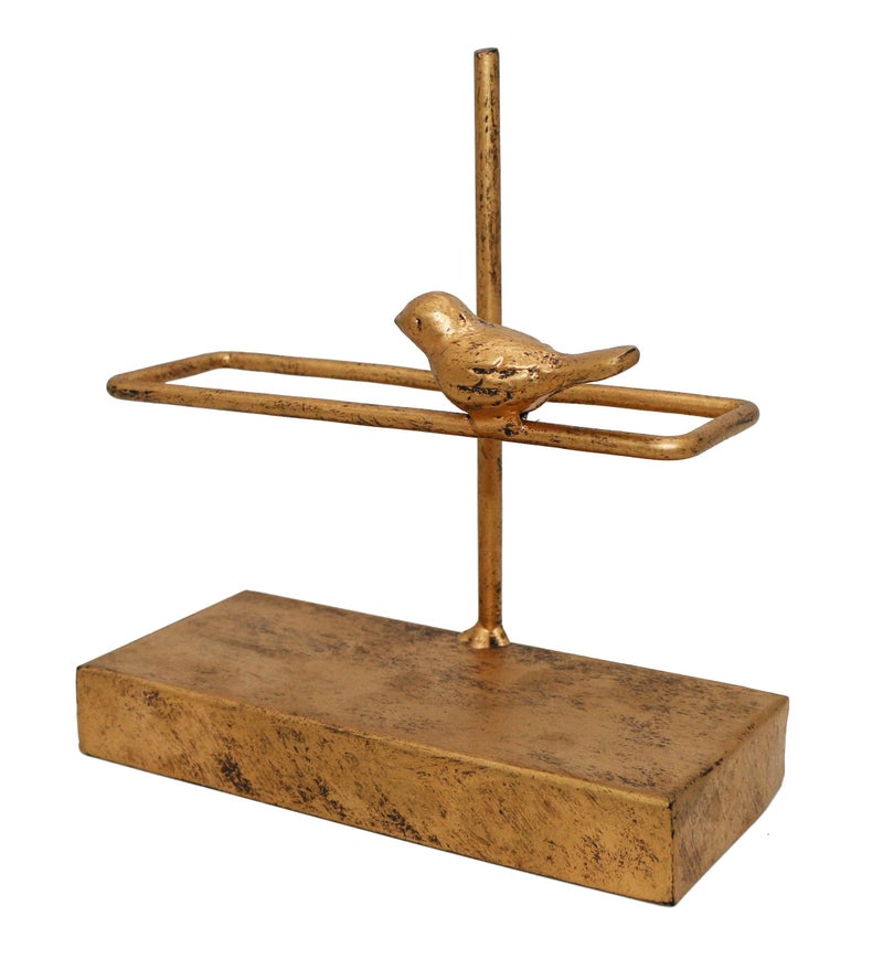 Owlgift Freestanding Classic Cocktail Napkin Holder with Cast Iron Bird Design, Tabletop Tissue Dispenser, Bronze - Image 3